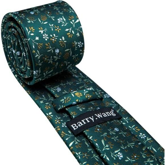 Polka dot silk tie set for men with cufflinks pocket square formal necktie - Picture 7 of 8